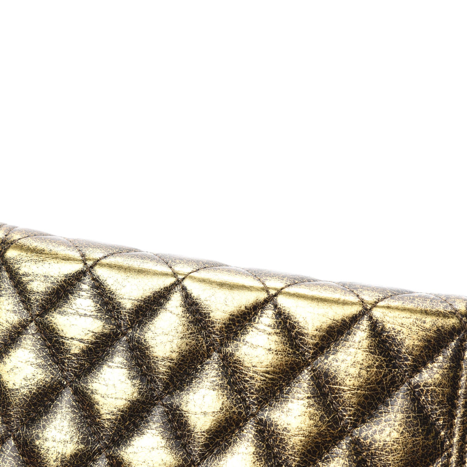 Chanel Cracked Metallic Calfskin Quilted Boy Wallet On Chain WOC Gold 8 of 15