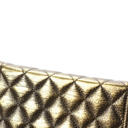Chanel Cracked Metallic Calfskin Quilted Boy Wallet On Chain WOC Gold 8 of 15