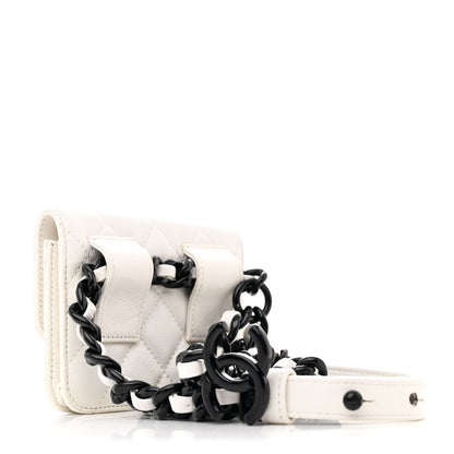 Chanel Caviar Quilted My Everything Belt Flap Card Holder White 3 of 11