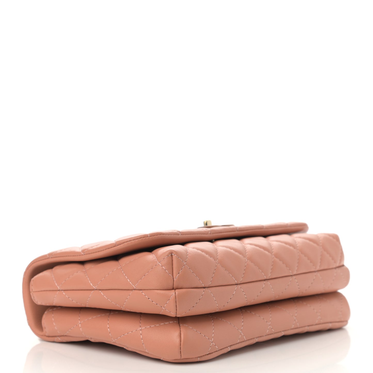Lambskin Quilted Wood Mini Coco Handle Flap Beige