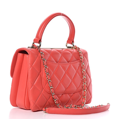 Chanel Lambskin Quilted Small Trendy CC Flap Dual Handle Bag Bright Pink 3 of 15