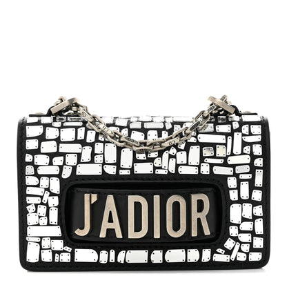 Christian Dior Smooth Calfskin Embroidered Mosaic of Mirrors Mini J'Adior Chain Flap Bag Black 1 of 11