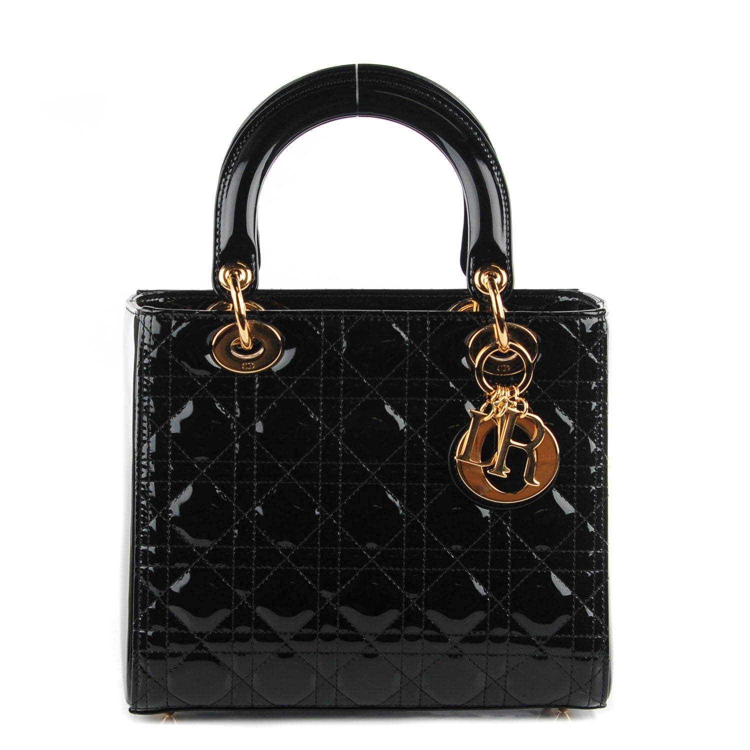 Christian Dior Patent Cannage Medium Lady Dior Black 1 of 9