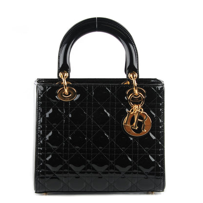 Christian Dior Patent Cannage Medium Lady Dior Black 1 of 9