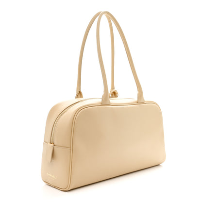 Chanel Calfskin Large Bowling Bag Beige 3 of 11