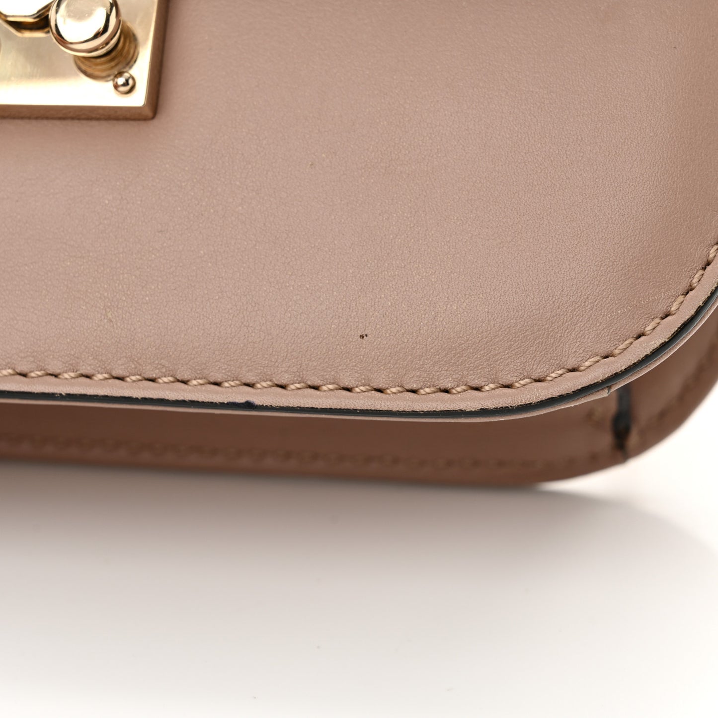 Vitello Small Glam Lock Rockstud Flap Poudre