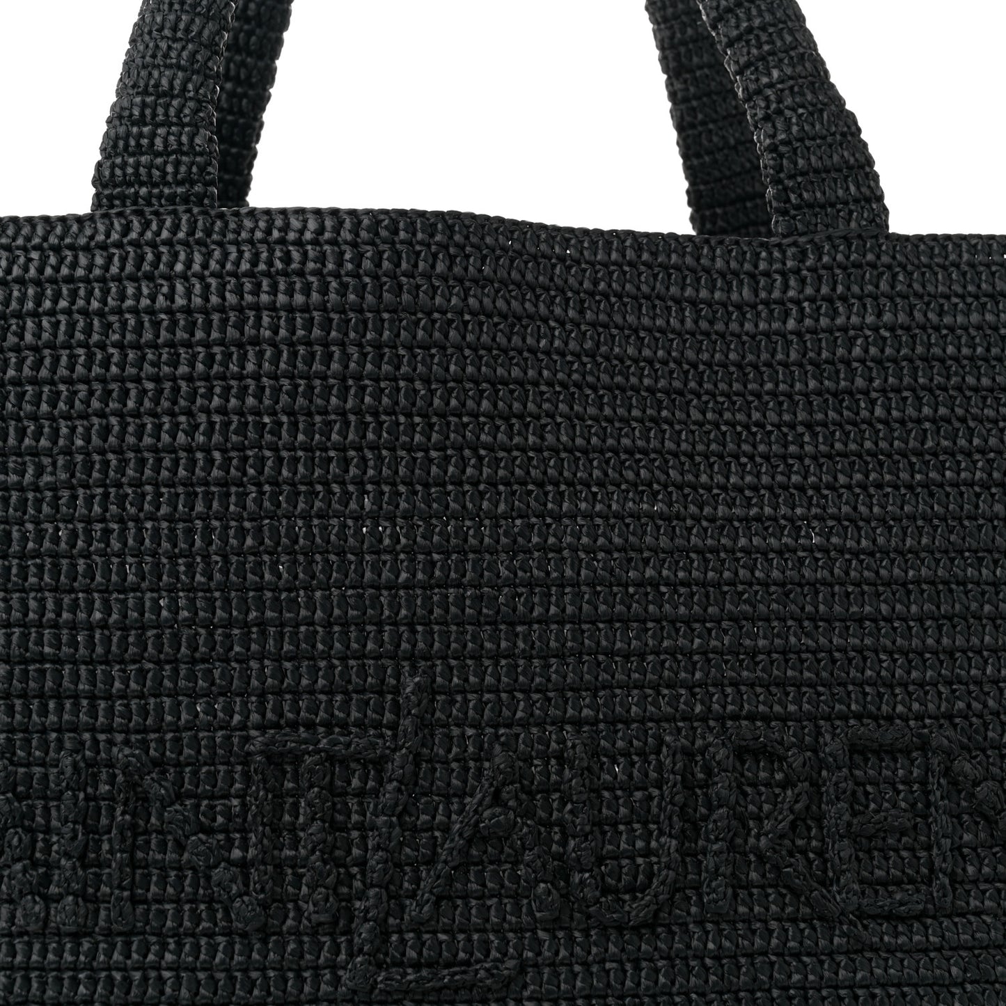 Raffia Logo Tote Black