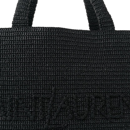 Saint Laurent Raffia Logo Tote Black 7 of 9