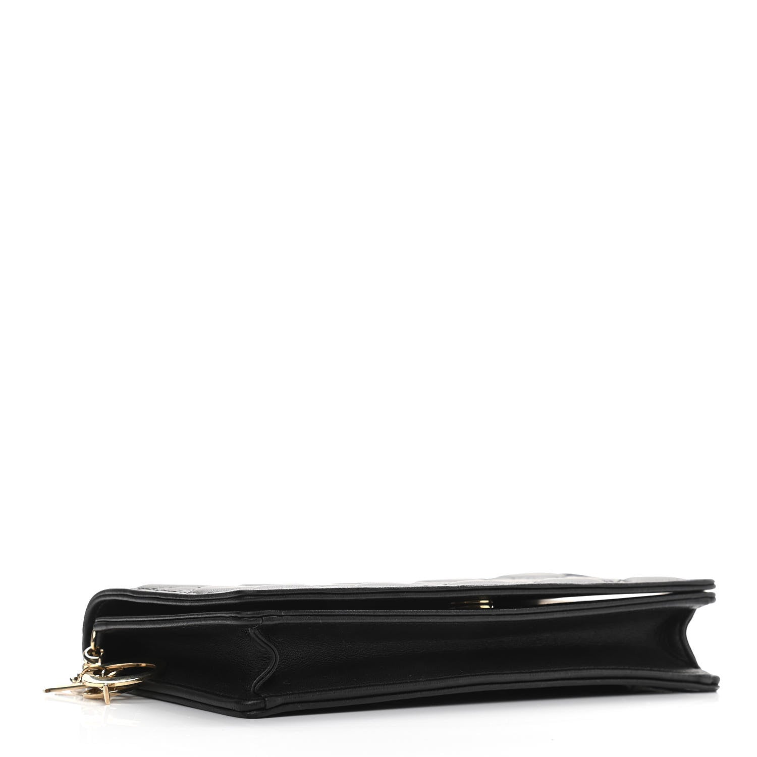 Christian Dior Lambskin Cannage Lady Dior Chain Wallet Black 5 of 12