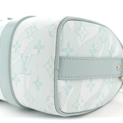 Louis Vuitton Monogram Aquagarden Keepall Bandouliere 25 Crystal Blue 9 of 9