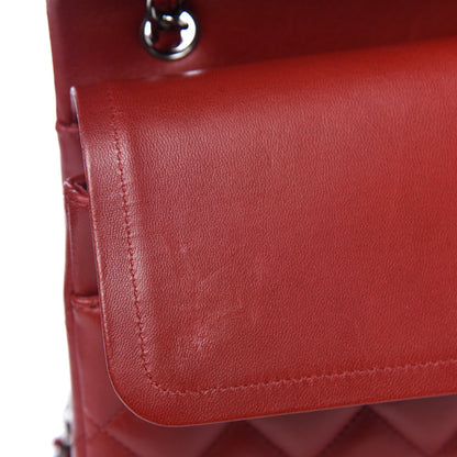 Chanel Lambskin Quilted Maxi Double Flap Dark Red 10 of 14