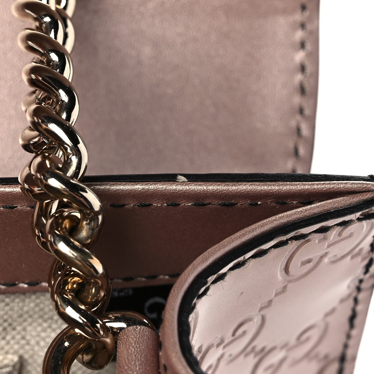 Gucci Shine Guccissima Medium Emily Chain Shoulder Bag Dark Cipria 14 of 14