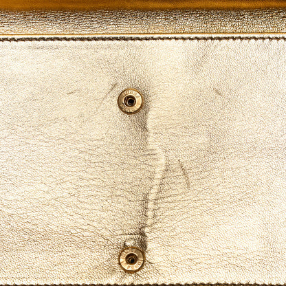 Fendi Metallic Lurex Logo Embossed Long Wallet On Chain Gold 10 of 10