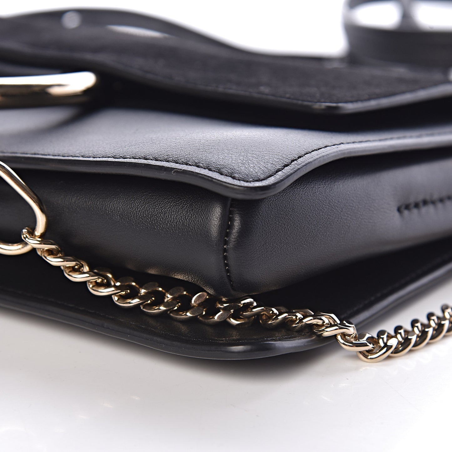 Suede Calfskin Small Faye Shoulder Bag Black