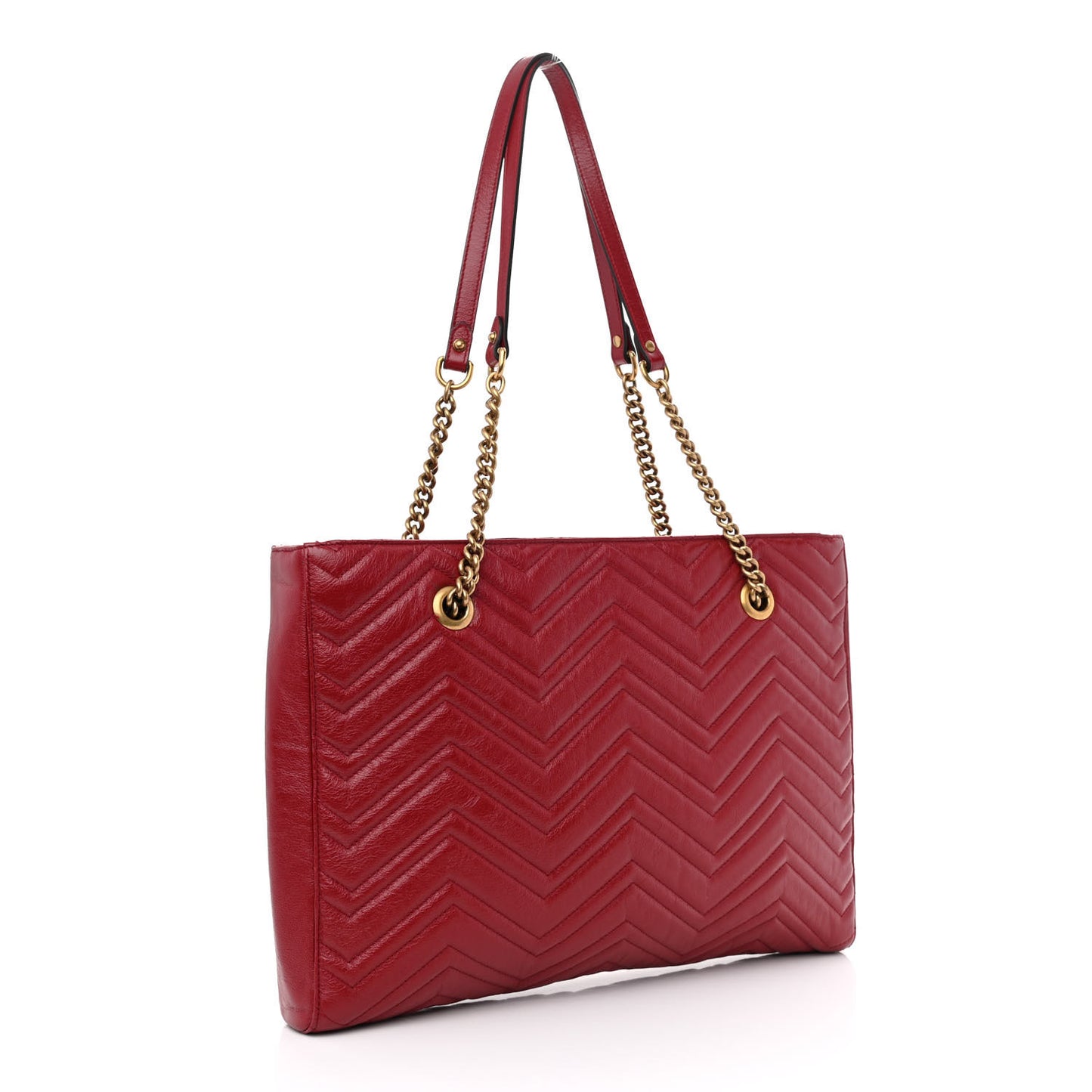 Azalea Calfskin Matelasse Medium GG Marmont Slim Tote Romantic Cerise