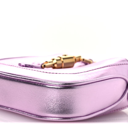Gucci Laminated Nappa Nano Jackie 1961 Hobo Metallic Pink 10 of 11