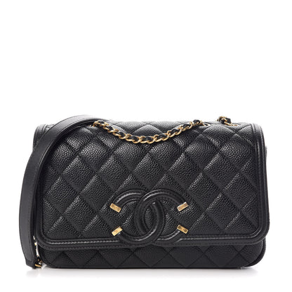 Chanel Caviar Quilted Small CC Filigree Flap Black 1 of 10