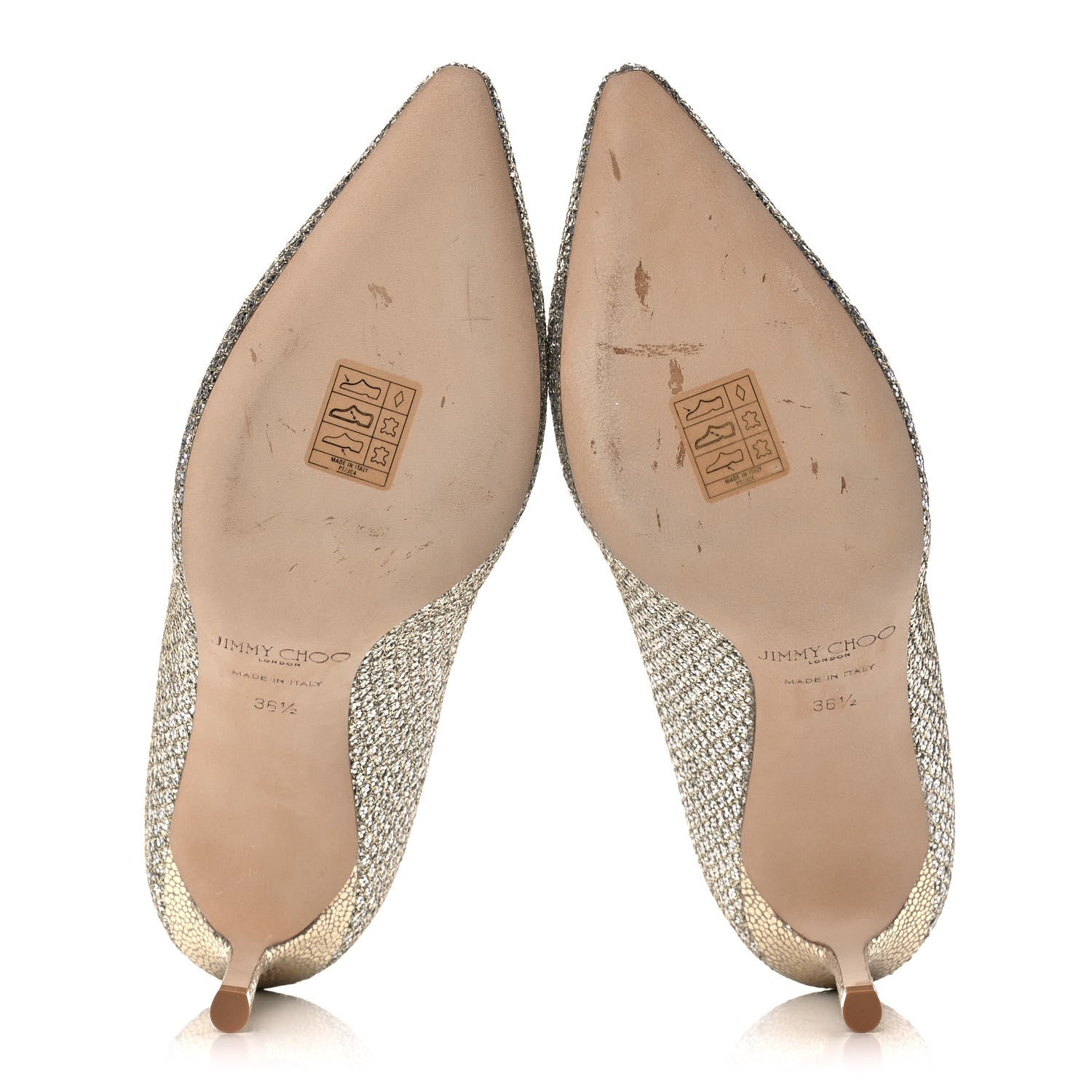 Jimmy Choo Glitter Fabric Romy 85 Pumps 36.5 Champagne 5 of 9