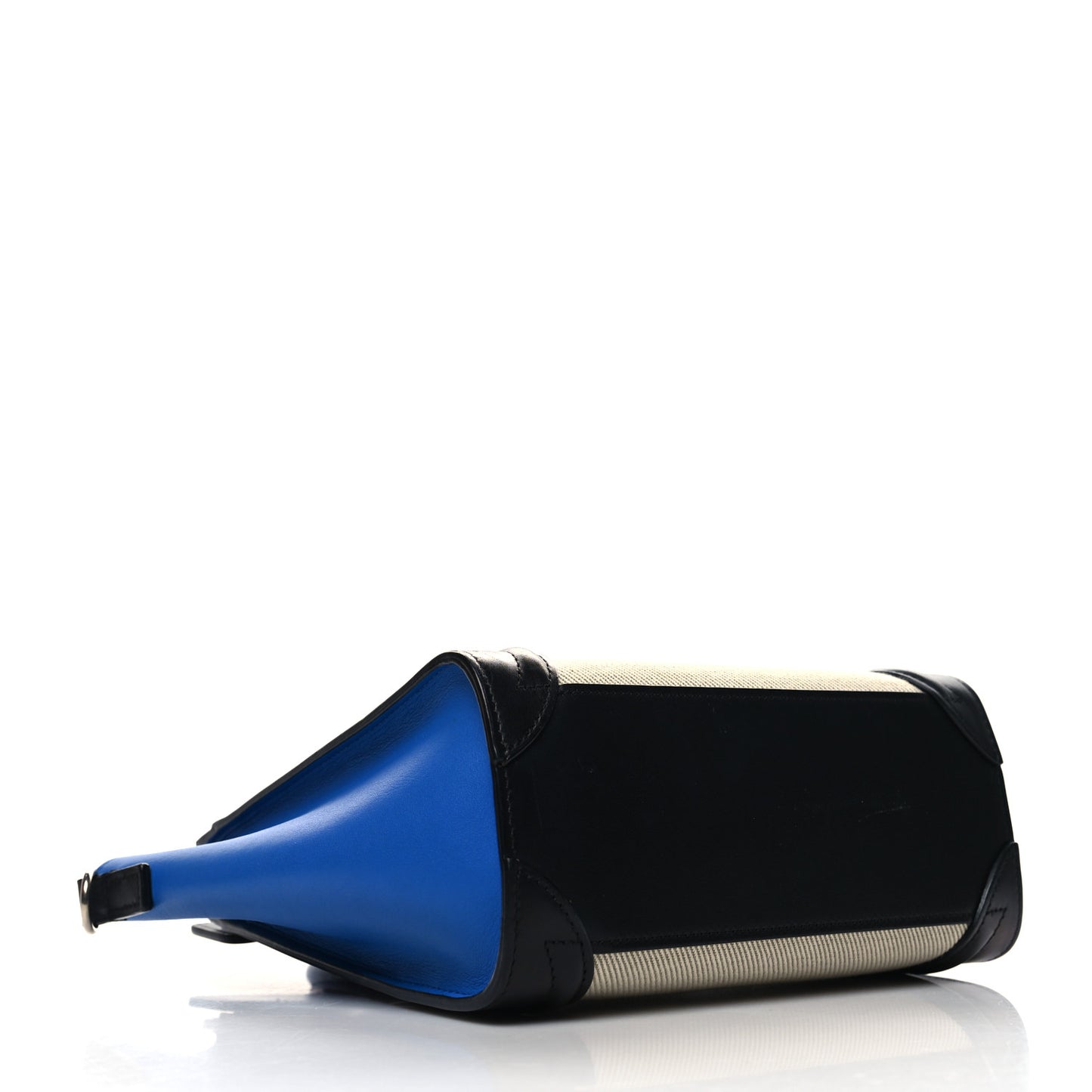 Canvas Smooth Calfskin Nano Tri-Color Luggage Natural Blue