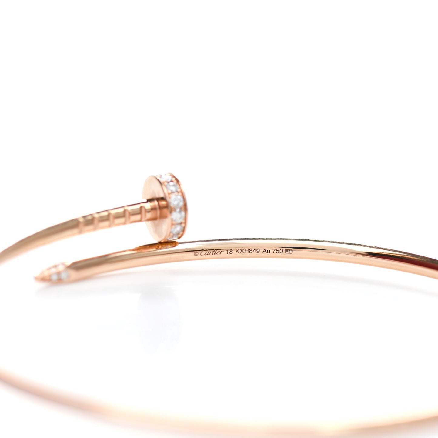 18K Pink Gold Diamond Small Juste Un Clou Bracelet 18