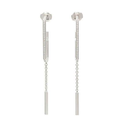 Hermes 18K White Gold Diamond Ever Chaine D'Ancre Enchainee Earrings 1 of 4
