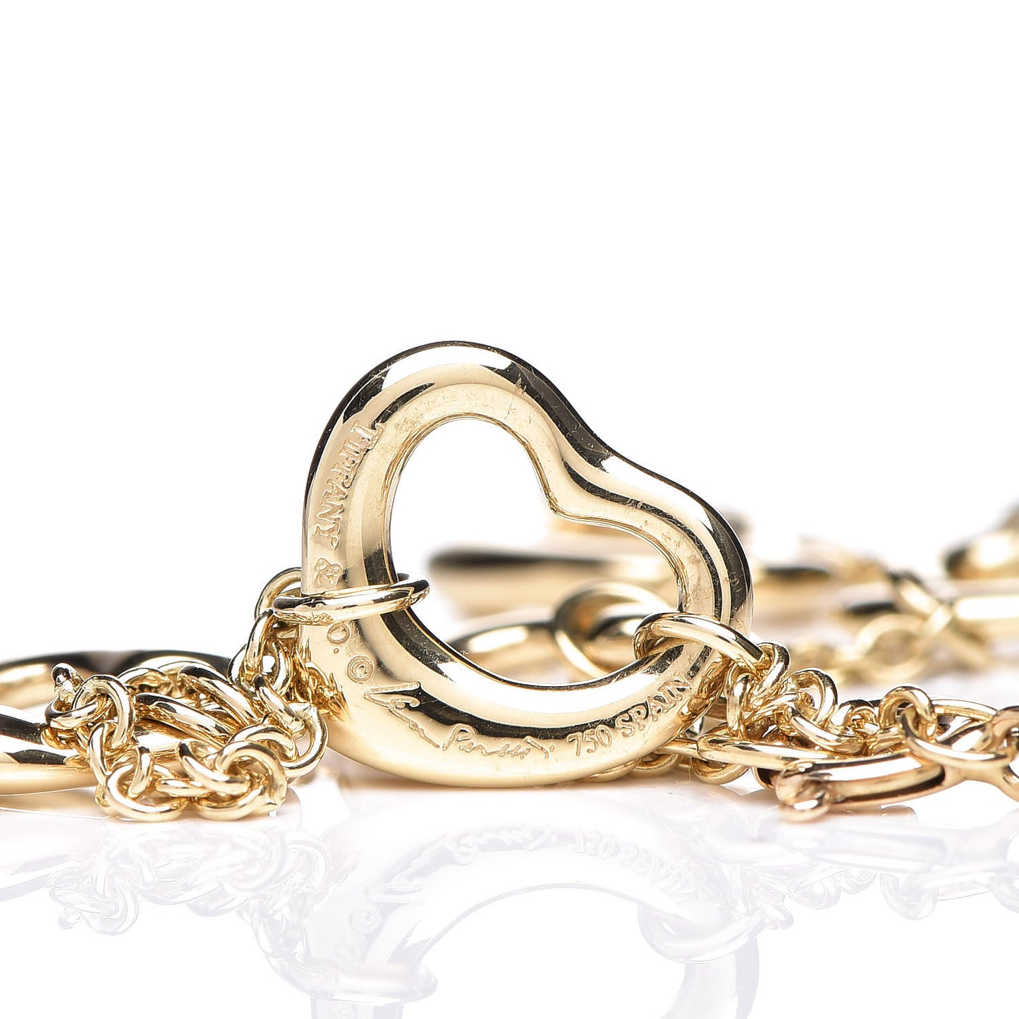 18K Yellow Gold Elsa Peretti 5 Open Heart Bracelet