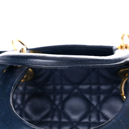 Christian Dior Lambskin Cannage Large Lady Dior Navy 24 of 24