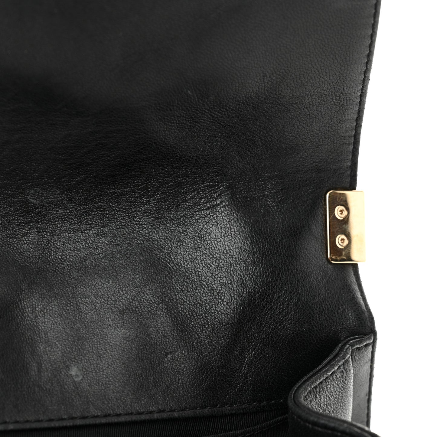 Lambskin Quilted Medium Boy Flap Black