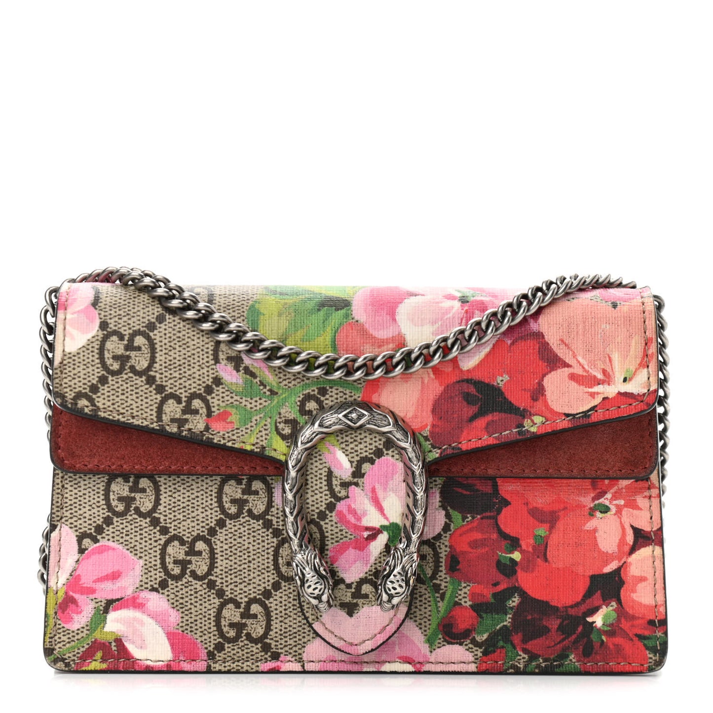 GG Supreme Monogram Blooms Super Mini Dionysus Shoulder Bag Beige Multicolor Dry Rose