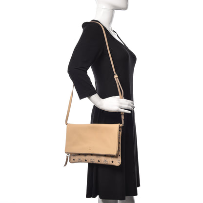 MCM Visetos Corina Foldover Crossbody Bag Latte Beige 2 of 10