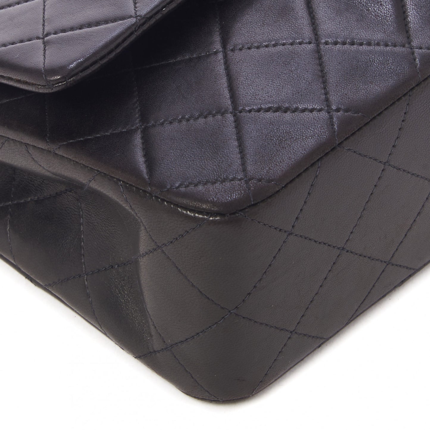 Lambskin Quilted Small Double Flap Black
