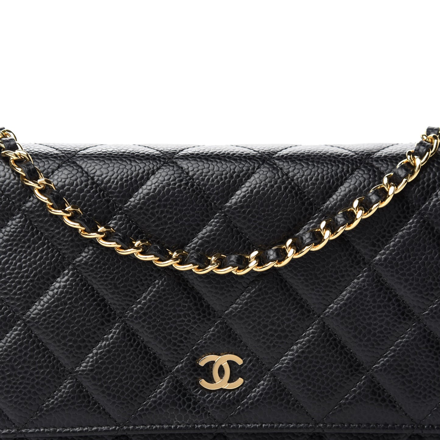 Caviar Quilted Wallet On Chain WOC Black