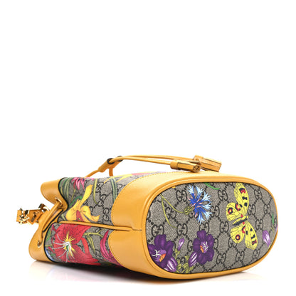 Gucci GG Supreme Monogram Flora Small Ophidia Bucket Bag Beige Multicolor Crop 4 of 10