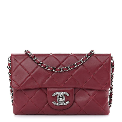 Chanel Lambskin Quilted Mini Mineral Nights Flap Crossbody Bag Dark Red 1 of 9