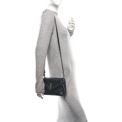 Saint Laurent Calfskin Y Quilted Monogram Toy Loulou Crossbody Bag Black 2 of 15