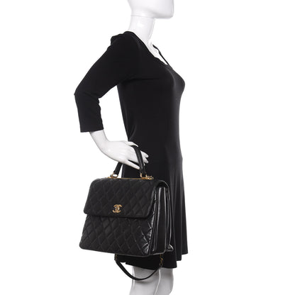 Chanel Lambskin Quilted Large Trendy CC Dual Handle Flap Bag Black 2 of 22