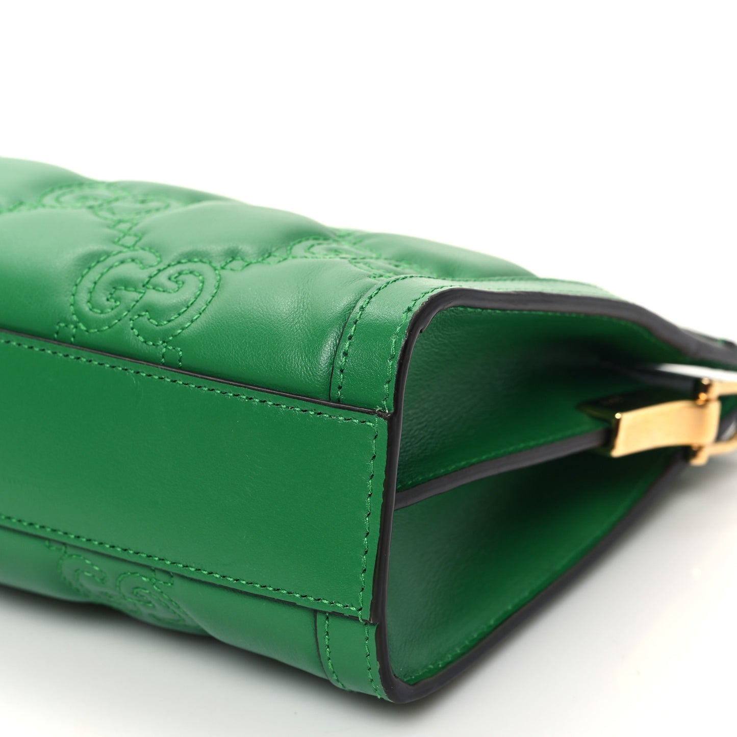 Calfskin GG Matelasse Small Slim Chain Shoulder Bag Spring Green Natural