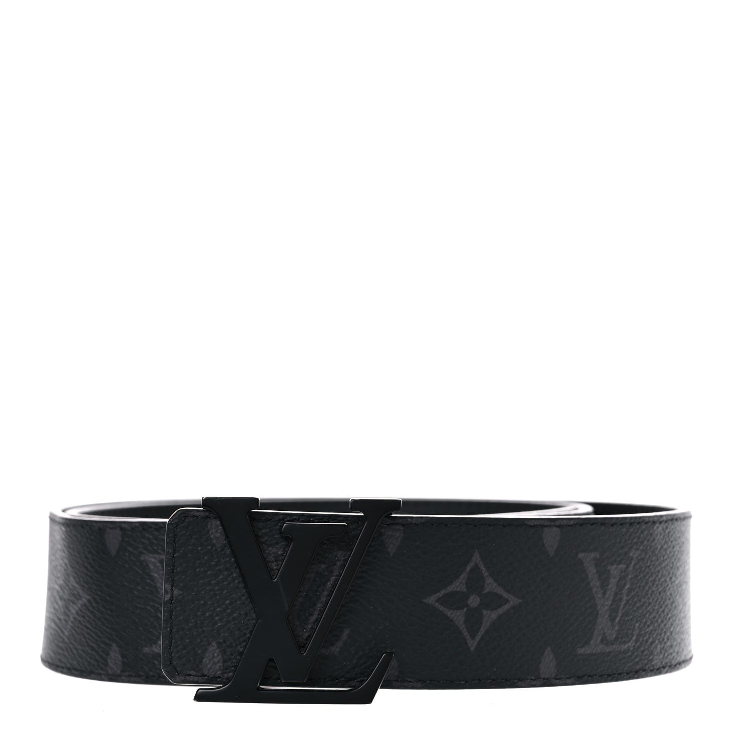 Louis Vuitton Monogram Eclipse Taigarama 40mm LV Initiales Reversible Belt 90 36 Black 1 of 12
