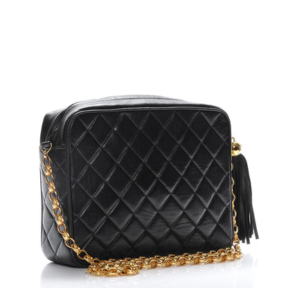 Chanel Lambskin Quilted Tassel Camera Case Black 3 of 8