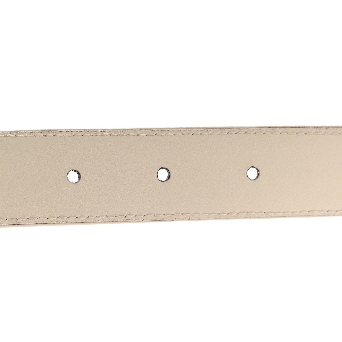 Plutone Calfskin Interlocking G 25mm Chain Belt 80 32 White
