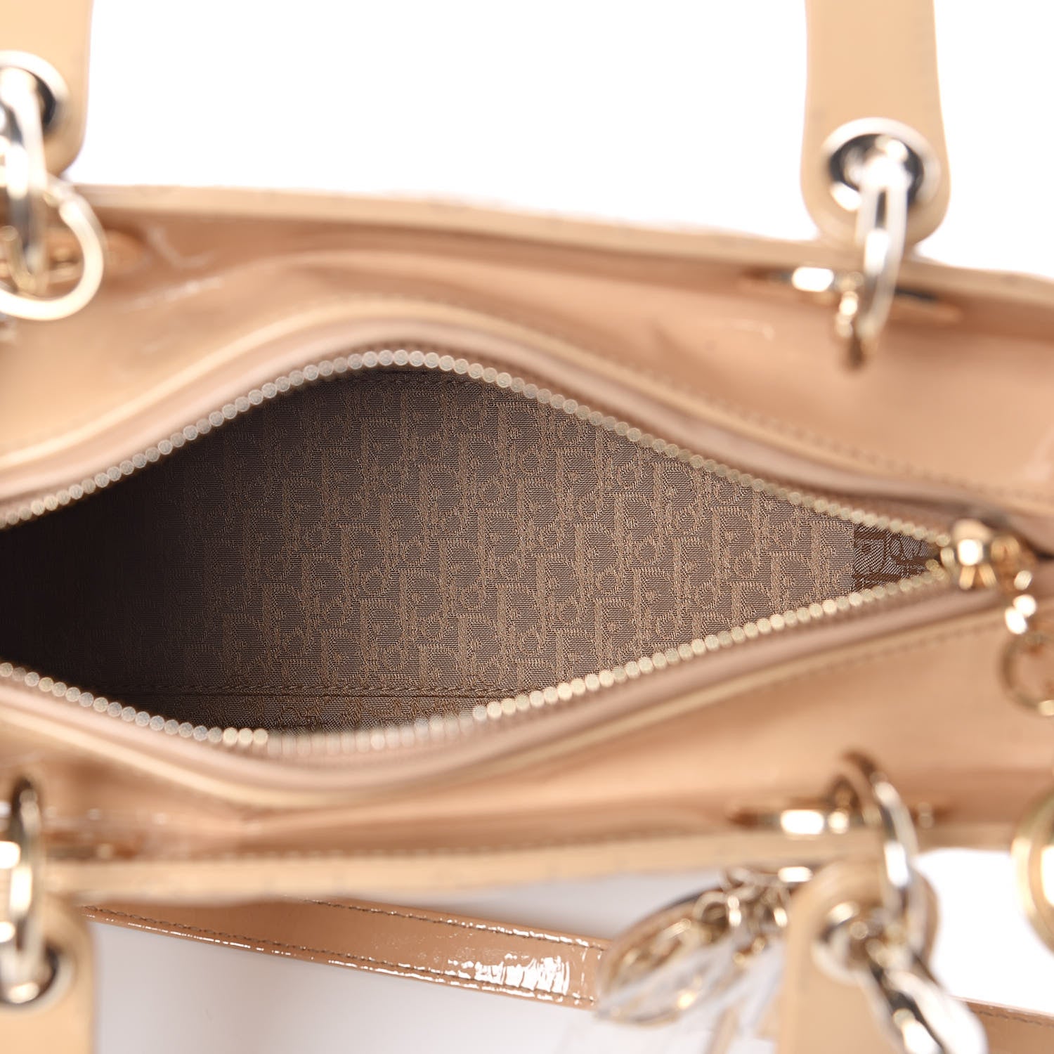 Christian Dior Patent Cannage Medium Lady Dior Beige 5 of 12