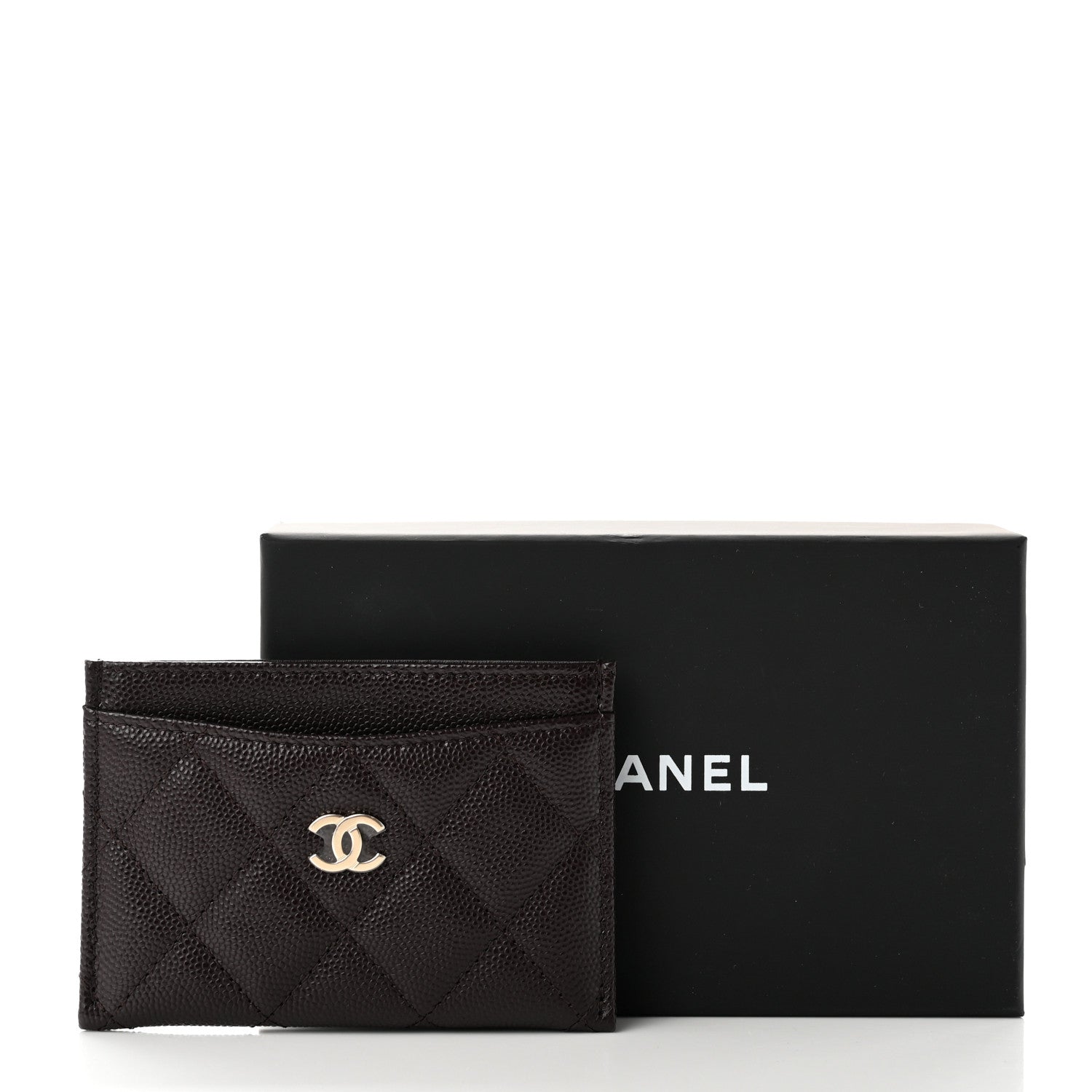 Chanel Caviar Quilted Card Holder Dark Brown 9 of 9