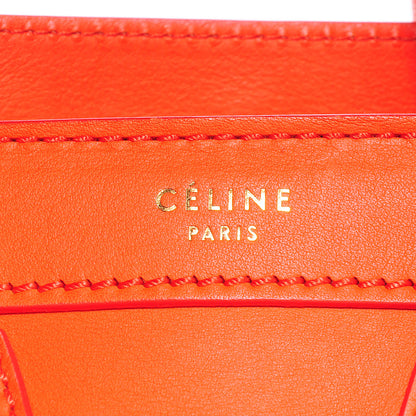 Celine Smooth Calfskin Nano Luggage Bright Orange 10 of 10