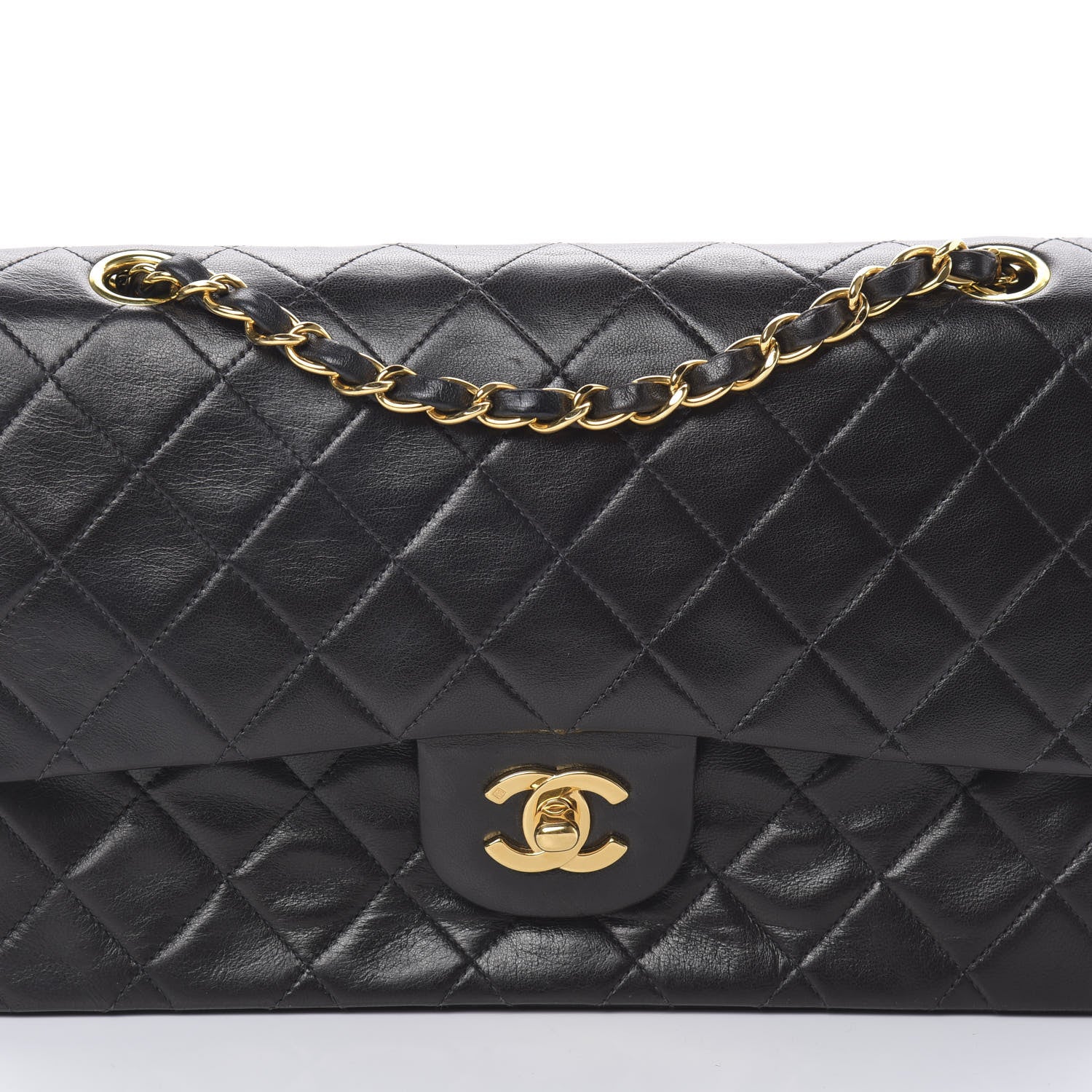 Chanel Lambskin Quilted Medium Double Flap Black 9 of 15