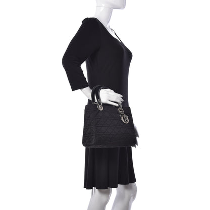 Christian Dior Nylon Cannage Medium Lady Dior Black 2 of 19