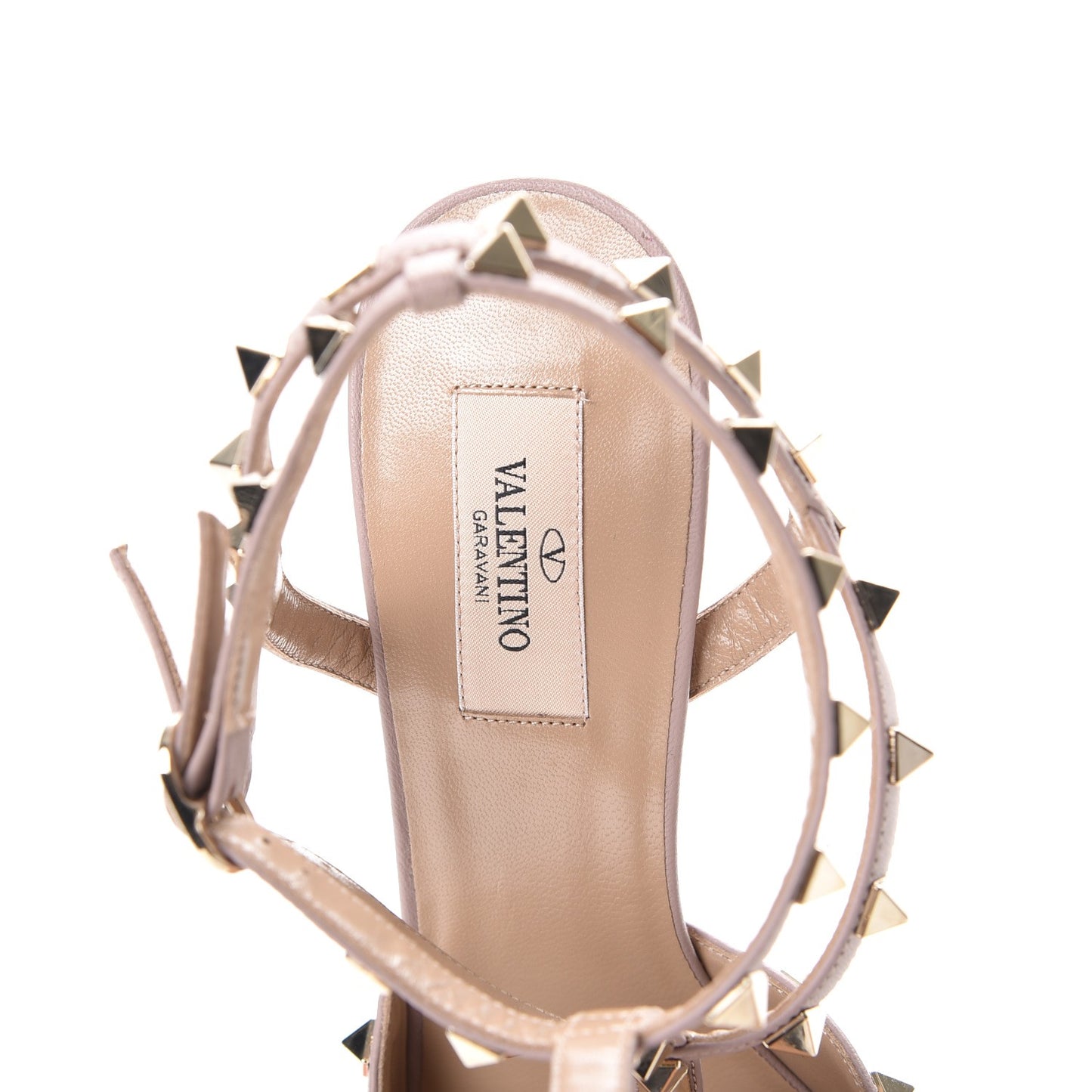 Patent Rockstud Ankle Strap 65mm Pumps 40 Rosso Valentino Poudre