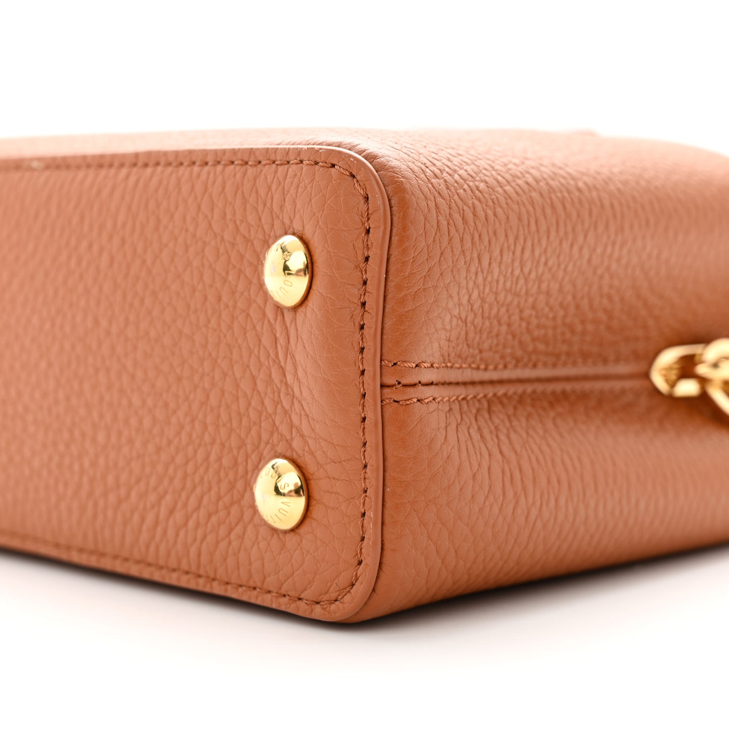 Taurillon Snakeskin Mini Capucines Caramel
