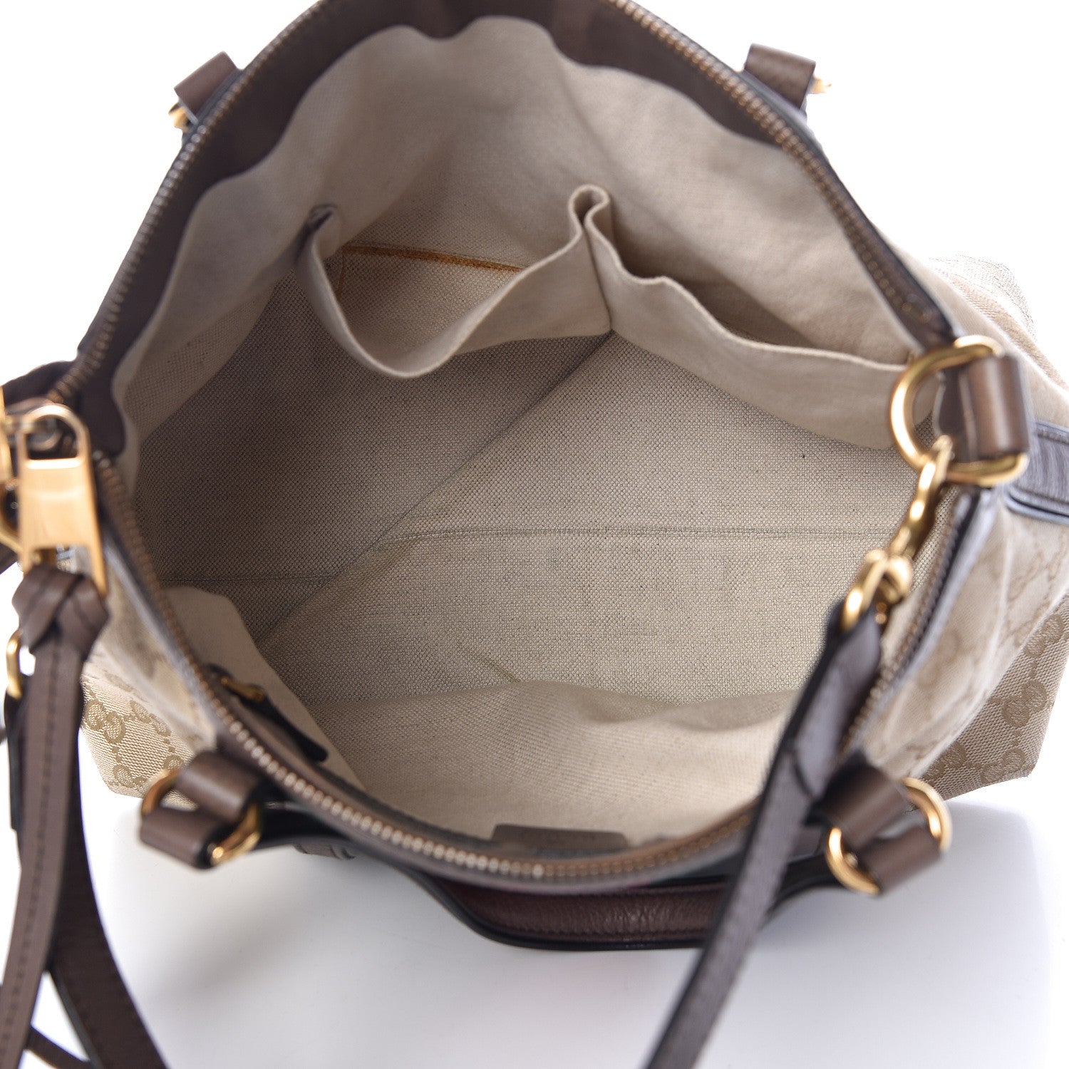 Gucci Monogram Web Rania Top Handle Bag Brown 5 of 13