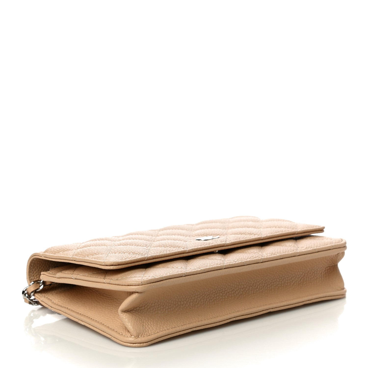Chanel Caviar Quilted Wallet On Chain WOC Beige 4 of 12