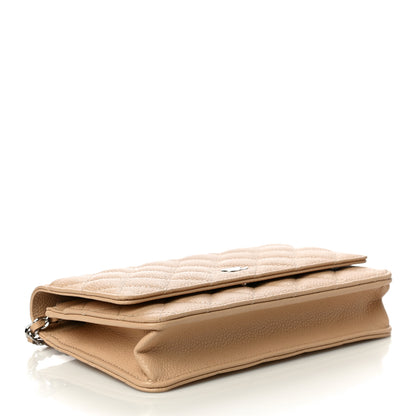 Chanel Caviar Quilted Wallet On Chain WOC Beige 4 of 12